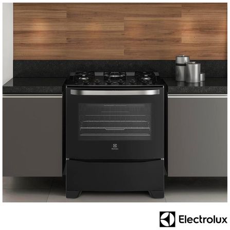 Fogão de Piso Electrolux de 05 Bocas com Mesa de Vidro Preto - 76GS