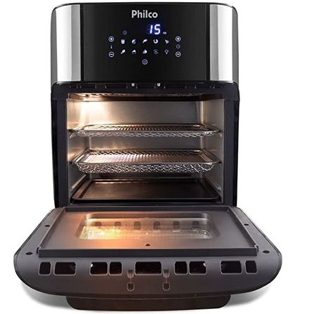 Fritadeira Elétrica Air Fry Oven Philco com Painel Digital, 1800W, 12 Litros, Preto - PFR2200P