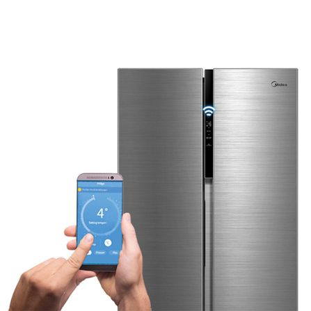 Refrigerador Side By Side 442L Cor Inox Midea