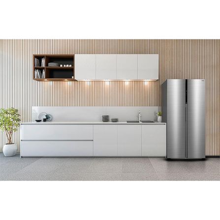 Refrigerador Side By Side 442L Cor Inox Midea