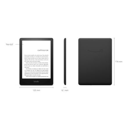 Amazon Kindle Paperwhite 11ª Geração com Tela 6,8", Wi-Fi, 16GB, Preto - B09TMK7QFX