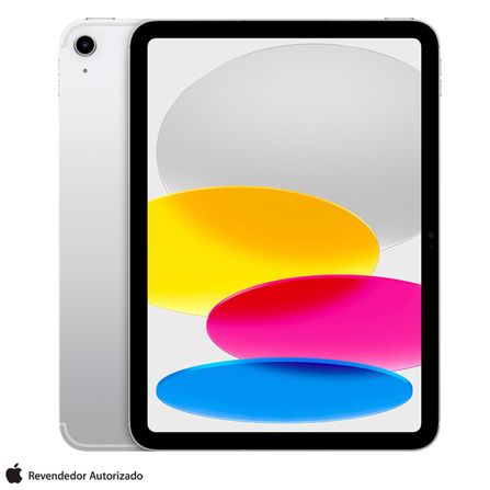 iPad (10ª geração) Apple A14 Bionic (10,9", Wi-Fi + Cellular, 64GB) - Prateado