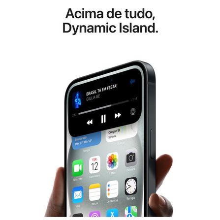 iPhone 15 Apple (128GB) Preto, Tela de 6,1", 5G e Câmera de 48 MP