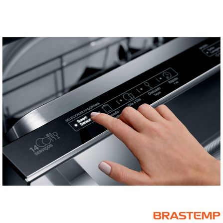 Lava-Louças de Embutir Brastemp Gourmand 14 Serviços Inox com Smart Sensor - BLB14GR