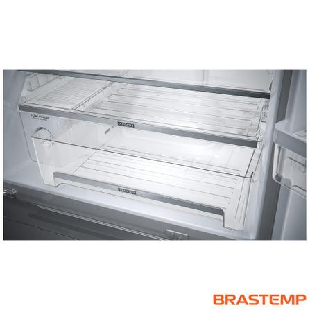 Refrigerador Brastemp Gourmand Frost Free French Door Água e Gelo na Porta 515 Litros Inox BRH86AR