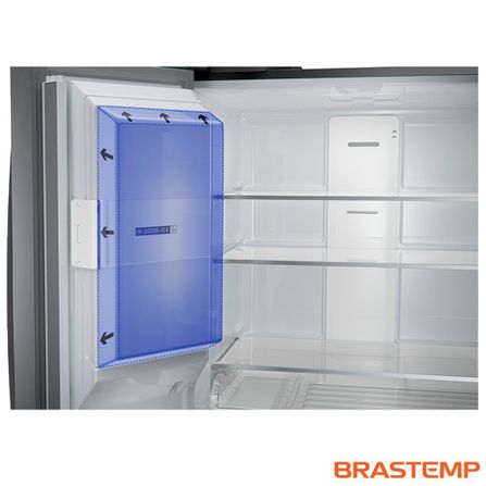 Refrigerador Brastemp Gourmand Frost Free French Door Água e Gelo na Porta 515 Litros Inox BRH86AR