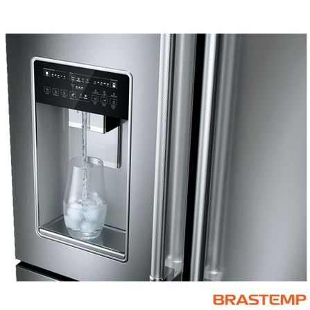 Refrigerador Brastemp Gourmand Frost Free French Door Água e Gelo na Porta 515 Litros Inox BRH86AR