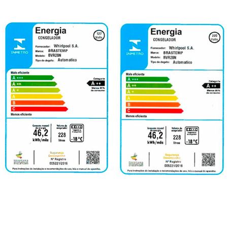 Freezer Vertical Brastemp Flex de 228 Litros Frost Free Branco - BVR28NB
