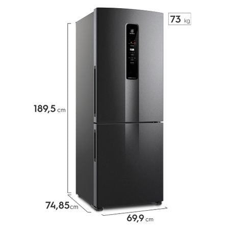 Refrigerador de 02 Portas Electrolux Frost Free com 490 Litros Efficient com AutoSense Inverse Black Inox Look - EXIB7B