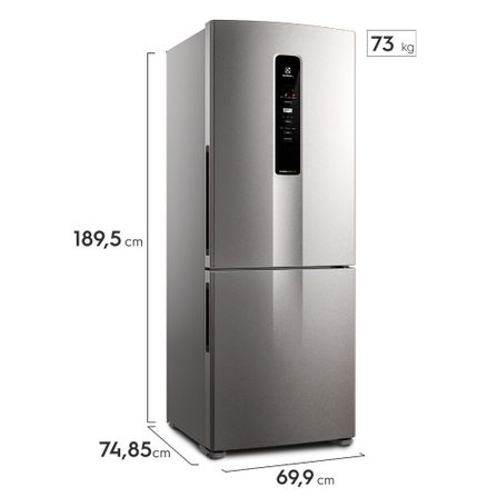 Refrigerador de 02 Portas Electrolux Frost Free com 490 Litros Efficient com AutoSense Inverse Inox Look - IB7S
