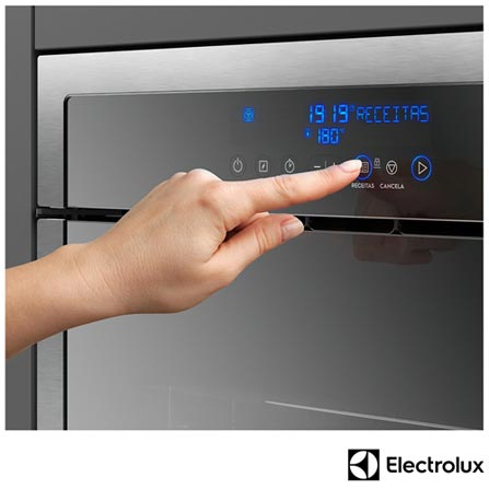 Forno Elétrico de Embutir Electrolux Vidro Espelhado com Frame com 80 Litros, Grill e Painel Touch Inox - OE9XT