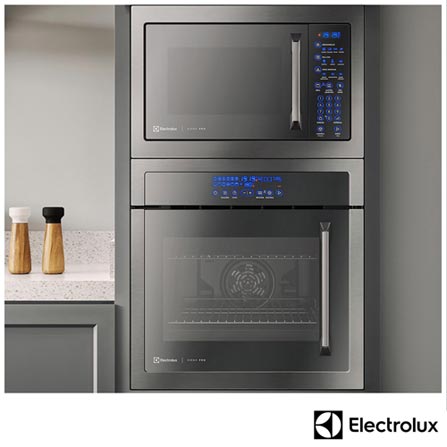 Forno Elétrico de Embutir Electrolux Vidro Espelhado com Frame com 80 Litros, Grill e Painel Touch Inox - OE9XT
