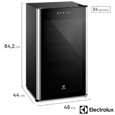 Adega de Vinhos Electrolux para 34 Garrafas com até 18°C - WSF34
