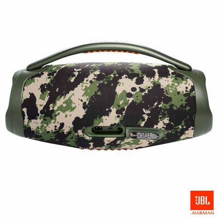 CAIXA DE SOM BLUETOOTH JBL BOOMBOX 3 CAMUFLADA ATÉ 24H DE REPRODUÇÃO IP67 À PROVA D'ÁGUA 130W