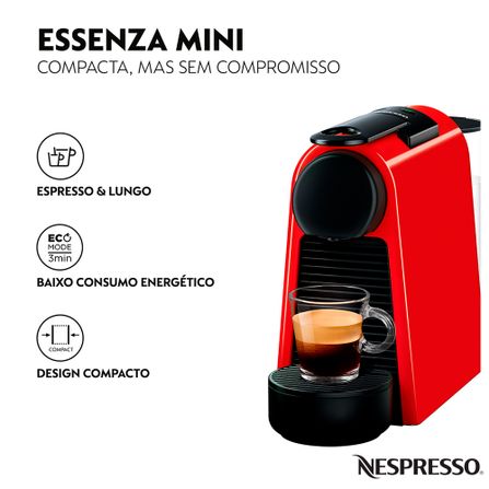 Cafeteira Nespresso Essenza Mini Vermelha para Café Espresso - D30-BR