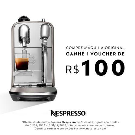 Cafeteira Nespresso Creatista Plus Cromada para Café Espresso - J520-BR-ME-NE