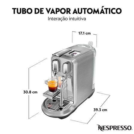 Cafeteira Nespresso Creatista Plus Cromada para Café Espresso - J520-BR-ME-NE