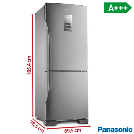 Refrigerador Bottom Freezer Panasonic de 02 Portas Frost Free com 425 Litros e Painel Easy Touch Aço Escovado - BB5