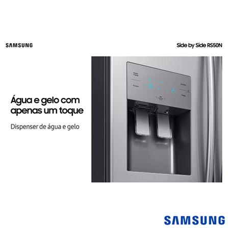 Refrigerador Side By Side Samsung de 02 Portas Frost Free com 501 Litros Painel Eletrônico Inox - RS50N3413S8/AZ