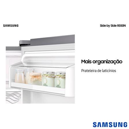 Refrigerador Side By Side Samsung de 02 Portas Frost Free com 501 Litros Painel Eletrônico Inox - RS50N3413S8/AZ
