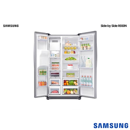 Refrigerador Side By Side Samsung de 02 Portas Frost Free com 501 Litros Painel Eletrônico Inox - RS50N3413S8/AZ