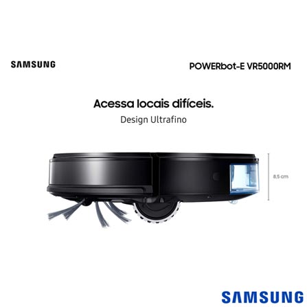 Robô Aspirador Samsung 2 em 1 VR5000RM Aspira e Passa Pano com Wi-Fi- VR05
