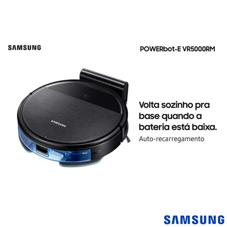 Robô Aspirador Samsung 2 em 1 VR5000RM Aspira e Passa Pano com Wi-Fi- VR05