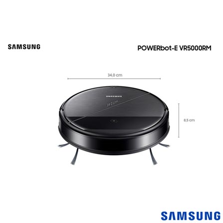 Robô Aspirador Samsung 2 em 1 VR5000RM Aspira e Passa Pano com Wi-Fi- VR05
