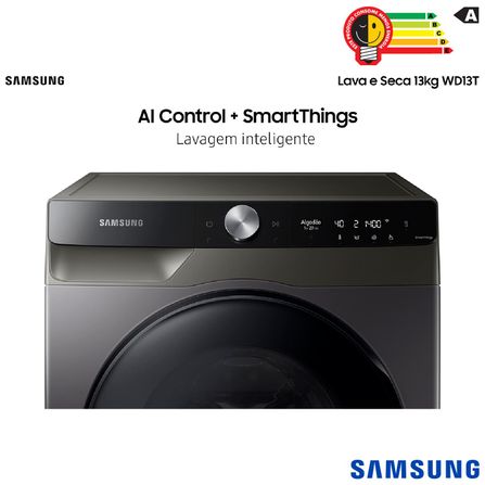 Lava Seca 13 Kg Look Samsung Eco Bubble Inox com 24 Programas de Lavagem - WD13
