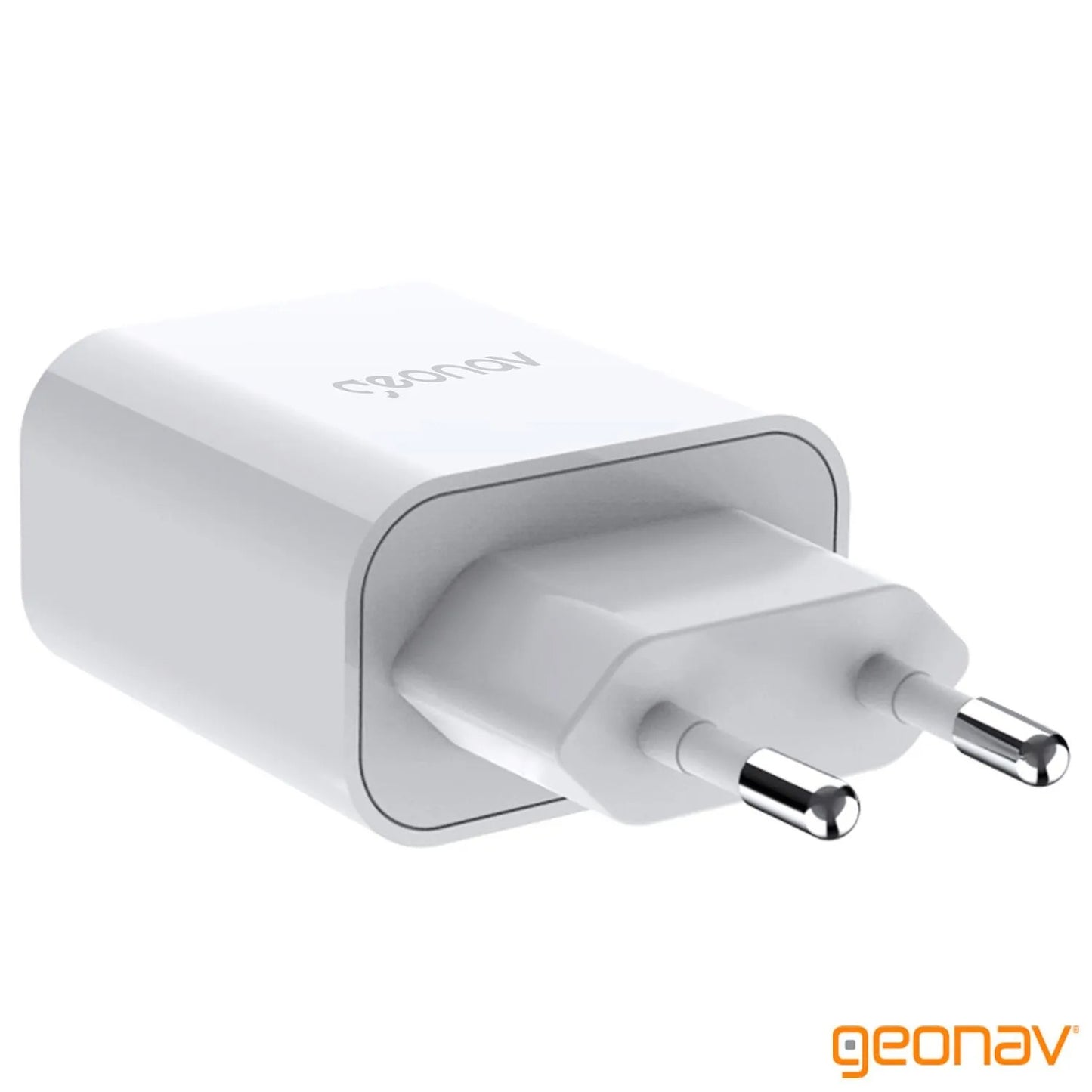 Carregador Turbo 20W Duo USB USB-C QC® 3.0 Branco Geonav - CH20PDQC