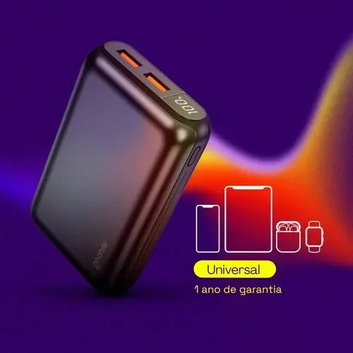 Carregador Portátil Geonav 20.000mAh com Função Carregamento Rápido Cinza Espacial