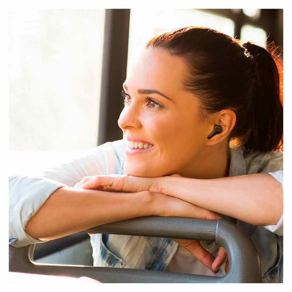 Fone de Ouvido Sem Fio Bluetooth Philips TWS Intra-auricular Preto com Microfone, IPX4