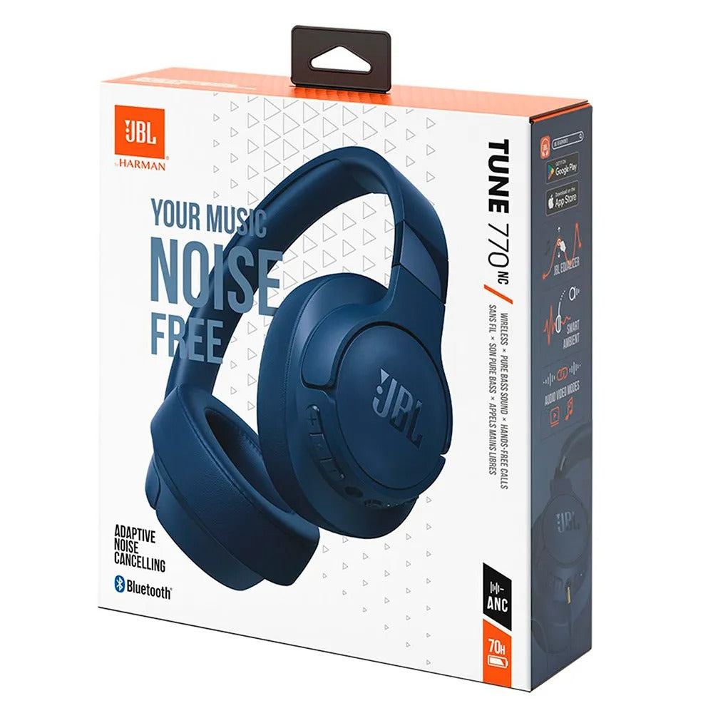 Fone de Ouvido Bluethooth JBL Tune 770 NC Headphone Azul com Cancelamento de Ruídos Adaptativo