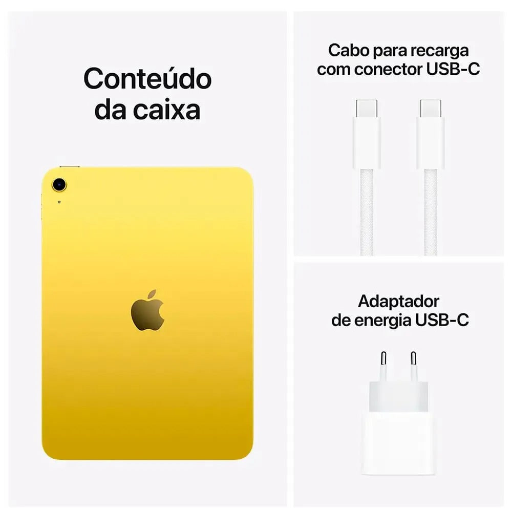 Apple iPad 11ª Geração, Chip A16 (Wi-Fi, 256GB) - Amarelo