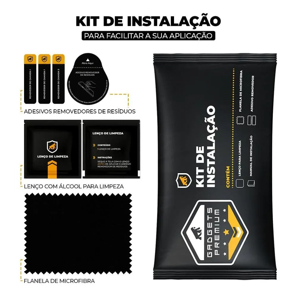 Kit Capa Dual Shock X e Pelicula Coverage 5D Pro Preta para Samsung Galaxy S23 Plus - Gshield