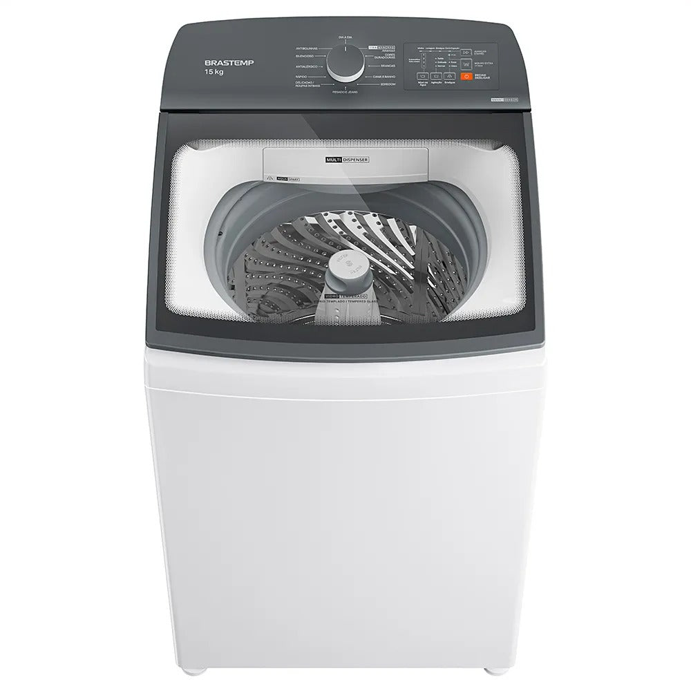 Lavadora de Roupas Brastemp 15 Kg Branca com Ciclo Tira Manchas Advanced e Smart Sensor - BWF15AB