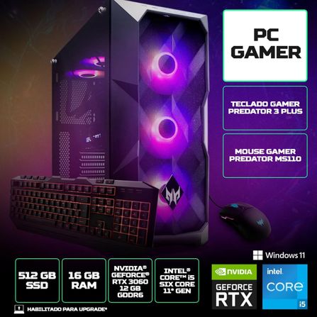 Desktop Gamer Predator Orion 5000 PO5-620-BR12 Intel Core i5 Windows 11 Home 16GB 512GBSSD RTX 3060