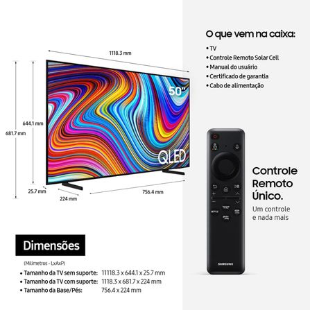 Samsung Smart TV QLED 4K Q60C 2023 Modo Game Tela sem limites 50"
