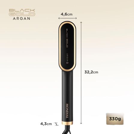 Escova Alisadora Black Gold Mondial EA-06