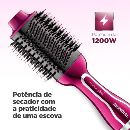 Escova Secadora Mondial Chrome Pink ES-04