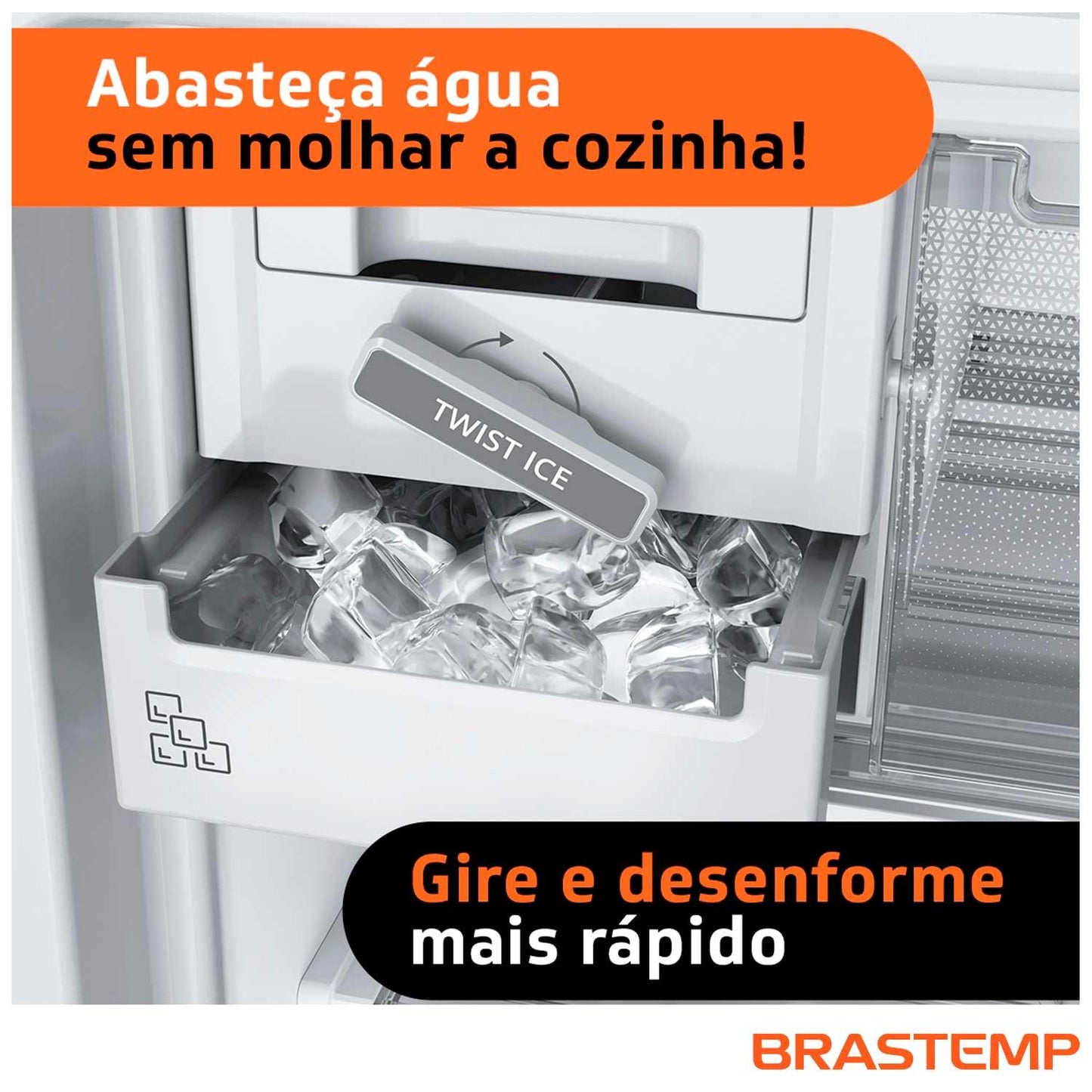 Refrigerador Brastemp Frost Free 443L Inox com Turbo Ice Inverse BRE57AK
