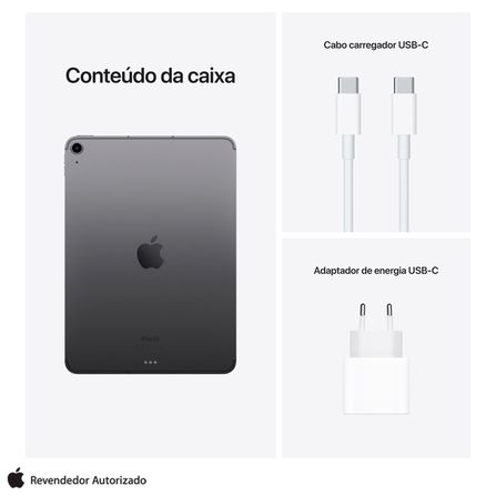 iPad Air Apple (5° geração) Processador M1 (10,9", CELLULAR + Wi-Fi, 64GB) - Cinza-espacial