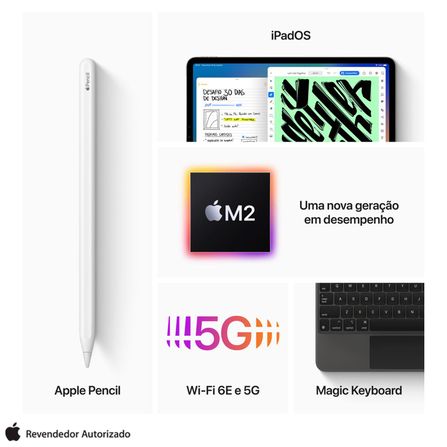 iPad Pro (4ª geração) Apple M2 (11", Wi-Fi + Cellular, 128GB) - Cinza-espacial
