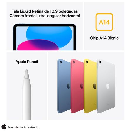 iPad (10ª geração) Apple A14 Bionic (10,9", Wi-Fi, 64GB) - Azul