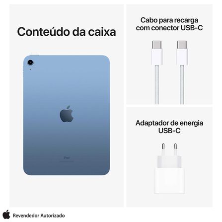 iPad (10ª geração) Apple A14 Bionic (10,9", Wi-Fi, 64GB) - Azul