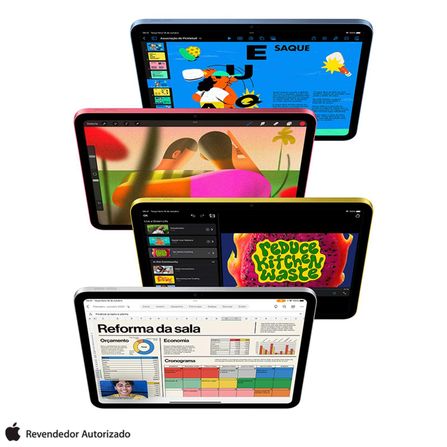 iPad (10ª geração) Apple A14 Bionic (10,9", Wi-Fi, 64GB) - Rosa