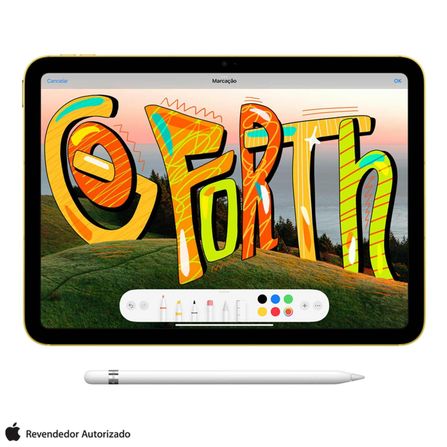 iPad (10ª geração) Apple A14 Bionic (10,9", Wi-Fi + Cellular, 64GB) - Prateado