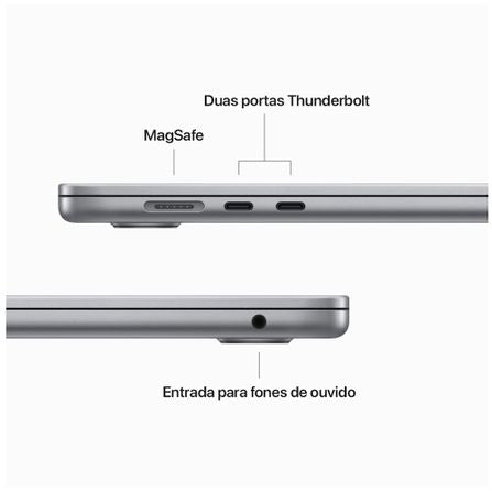 Notebook Apple MacBook Air 15" M2 (8GB RAM , 256 GB SSD) - Cinza Espacial