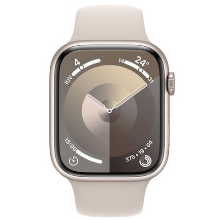 Apple Watch Series 9 (GPS 41 mm) Caixa Estelar de Alumínio com Pulseira Esportiva Estelar - PM
