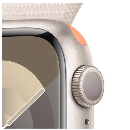 Apple Watch Series 9 (GPS 41 mm) Caixa Estelar de Alumínio com Pulseira Loop Esportiva Estelar